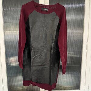 Zadig and Voltaire Leather Merlot Sweater Dress M